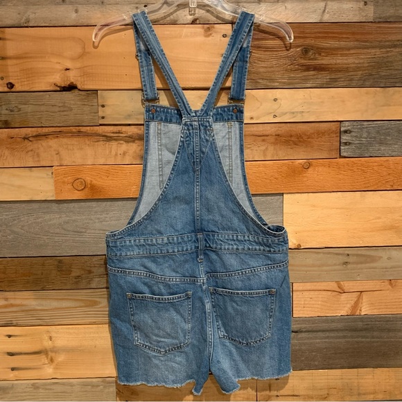 Madewell Adirondack Short Overalls Raw Hem In Dawkins Wash Size M - Picture 10 of 14
